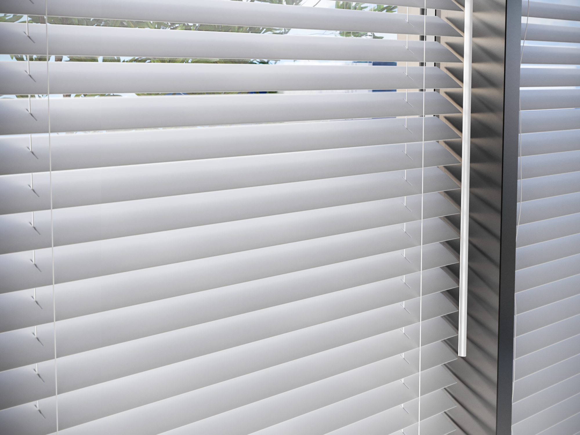 Close-up of blind slats