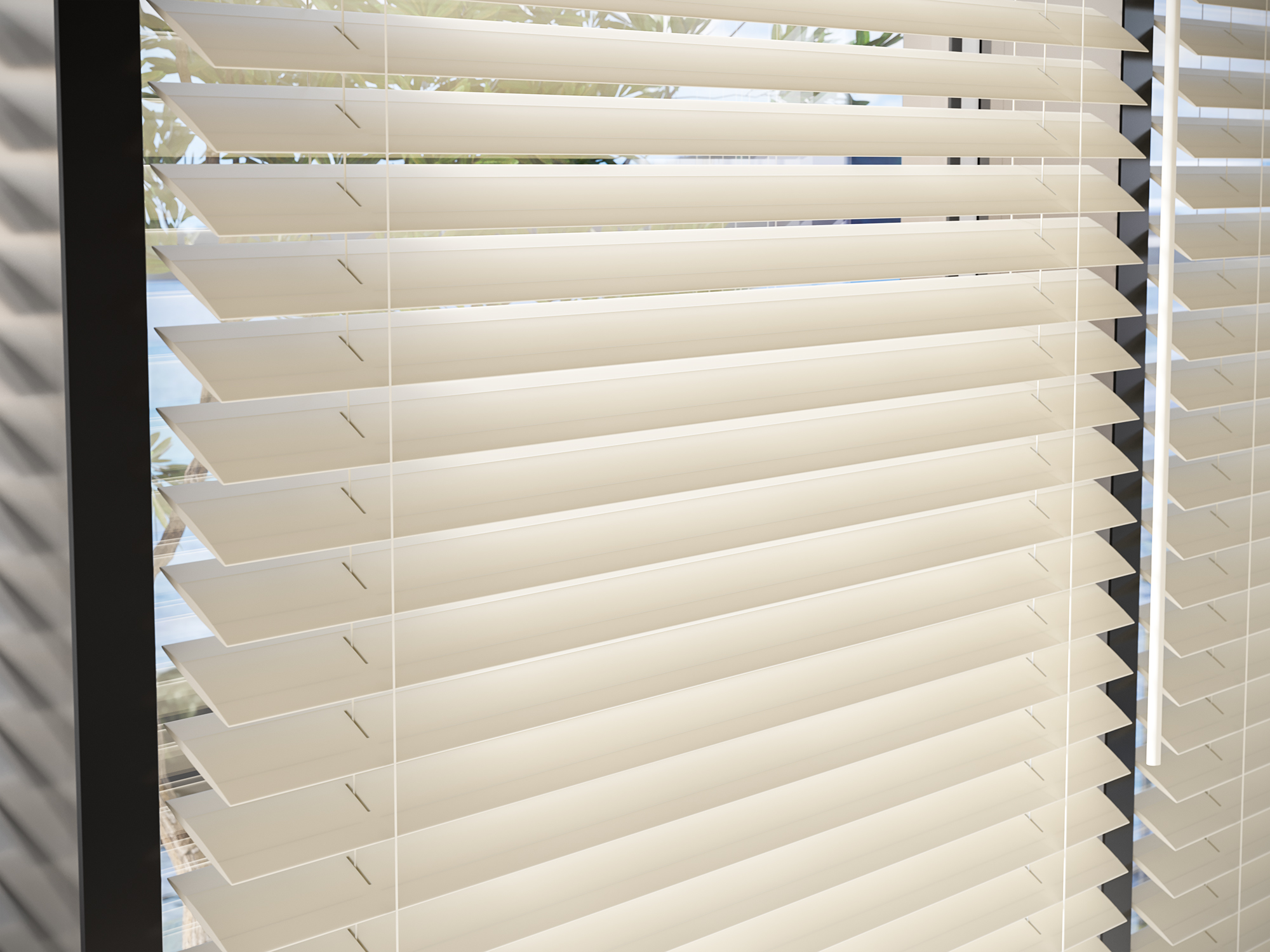 Close-up of blind slats
